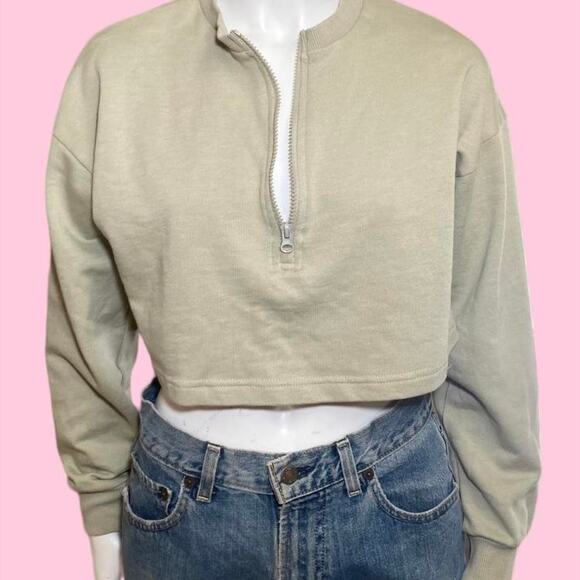 Green Crop Pullover Sweater Size medium - Picture 1 of 6